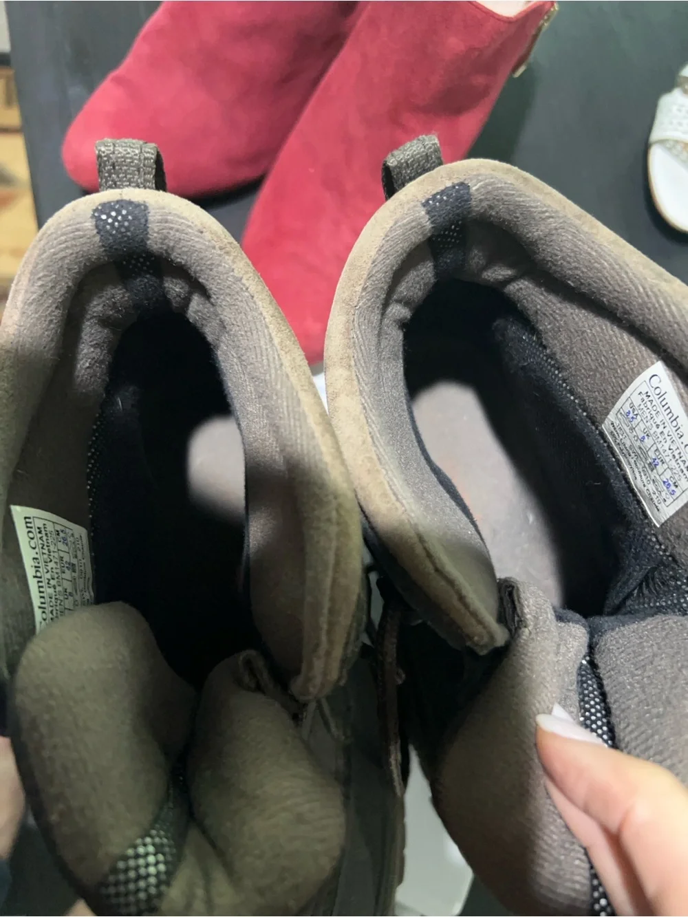 Columbia Gray Hiking Boots with Orange Logo Accent